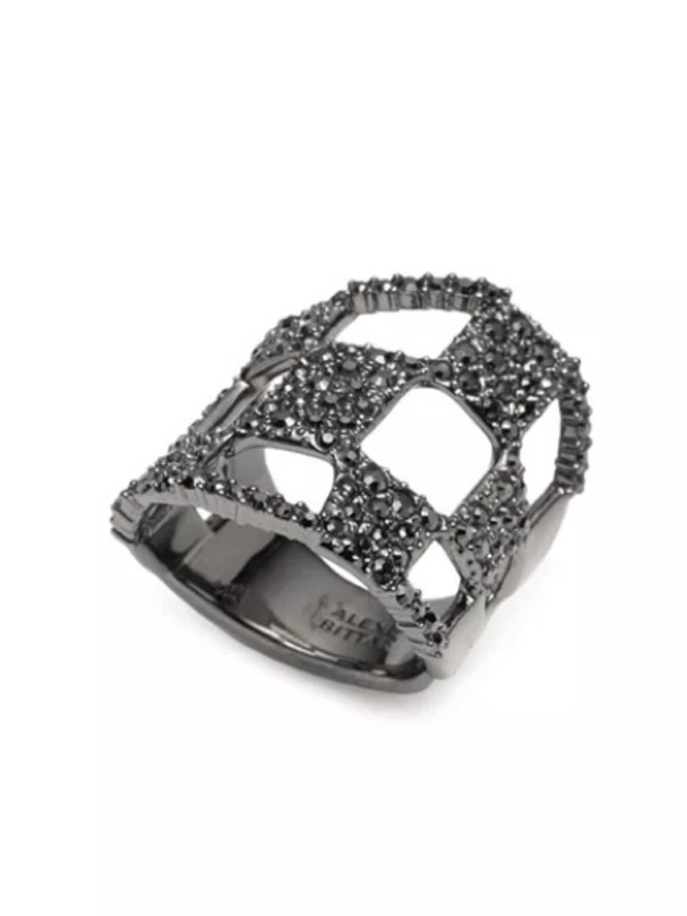 ALEXIS BITTAR Black Pavé Checkerboard Ring